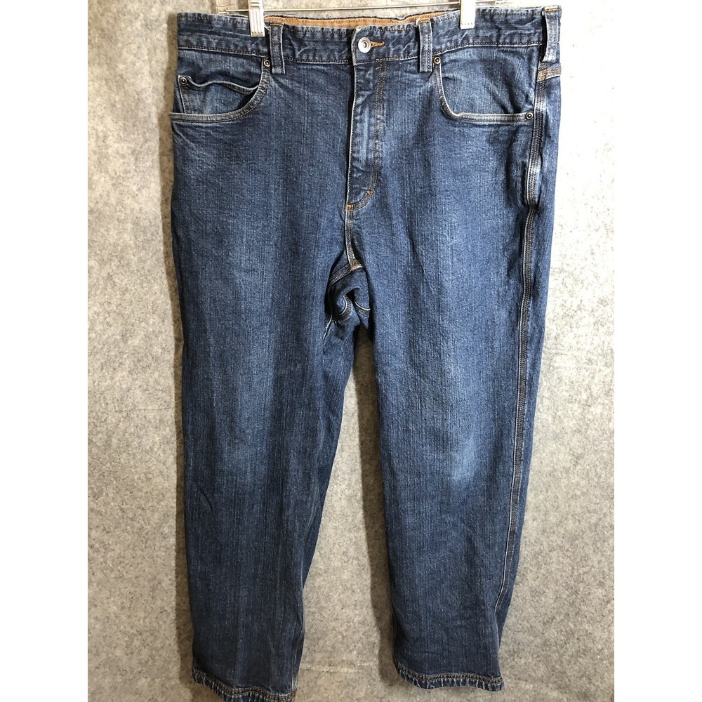 Duluth Trading Jeans 36x30 Blue Flex Ballroom Straight Stretc Western Classic